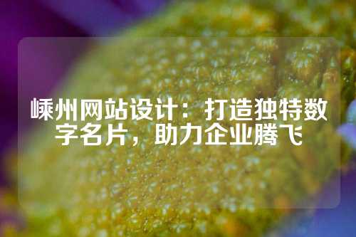 嵊州网站设计：打造独特数字名片，助力企业腾飞