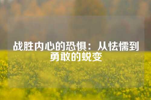 战胜内心的恐惧：从怯懦到勇敢的蜕变