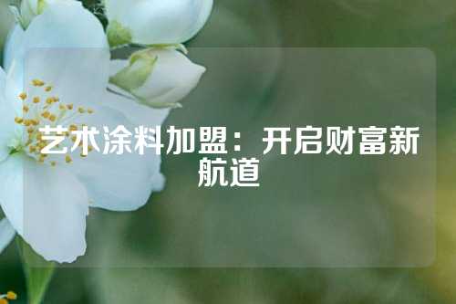 艺术涂料加盟：开启财富新航道