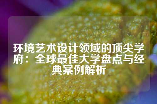 环境艺术设计领域的顶尖学府：全球最佳大学盘点与经典案例解析