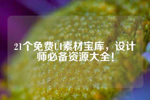 21个免费UI素材宝库，设计师必备资源大全！