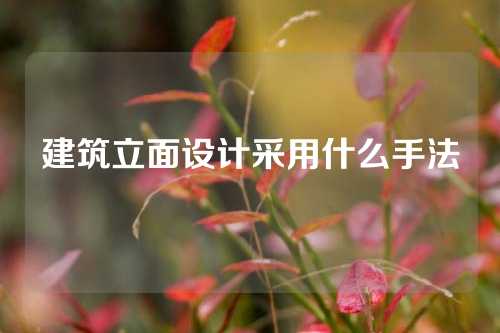 建筑立面设计采用什么手法