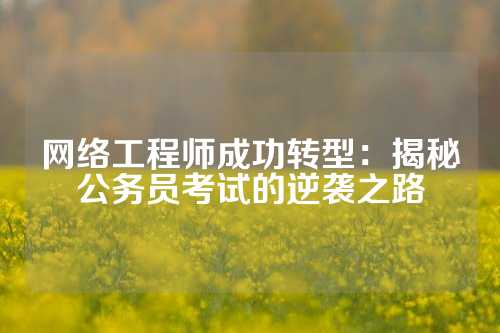 网络工程师成功转型：揭秘公务员考试的逆袭之路