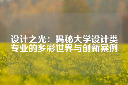 设计之光：揭秘大学设计类专业的多彩世界与创新案例