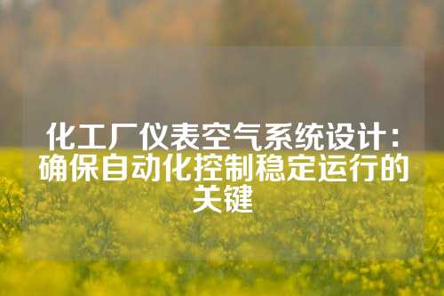 化工厂仪表空气系统设计：确保自动化控制稳定运行的关键