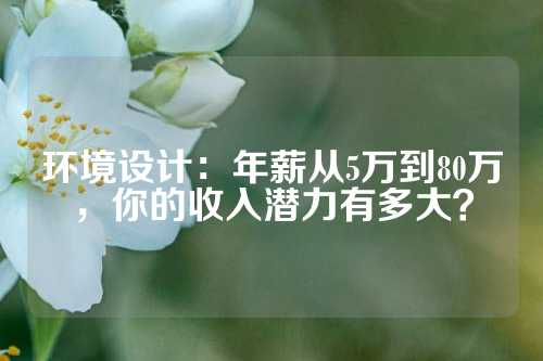 环境设计：年薪从5万到80万，你的收入潜力有多大？