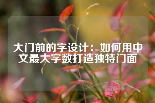 大门前的字设计：如何用中文最大字数打造独特门面