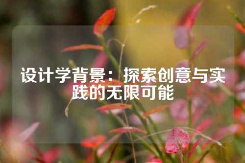 设计学背景：探索创意与实践的无限可能