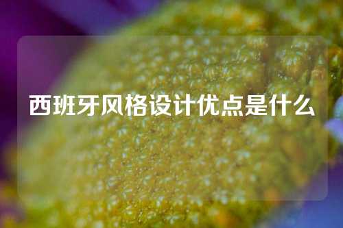 西班牙风格设计优点是什么