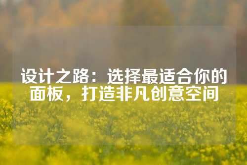 设计之路：选择最适合你的面板，打造非凡创意空间