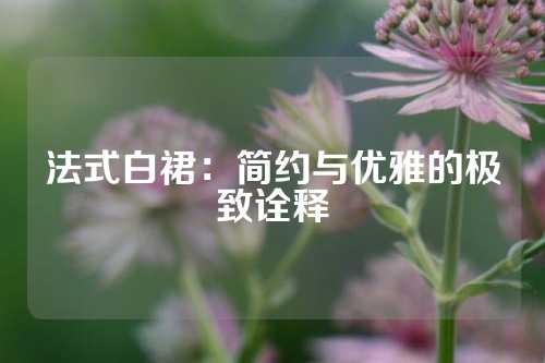 法式白裙：简约与优雅的极致诠释