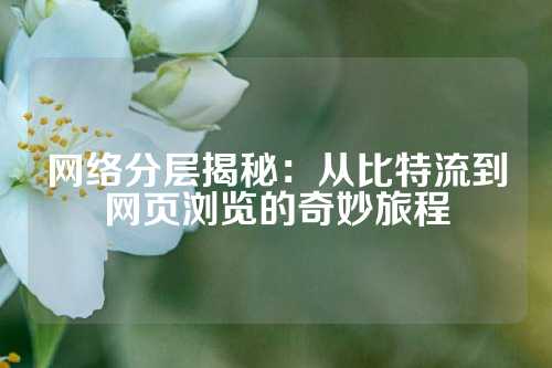 网络分层揭秘：从比特流到网页浏览的奇妙旅程