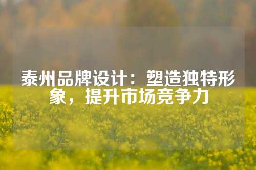 泰州品牌设计：塑造独特形象，提升市场竞争力