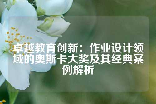 卓越教育创新：作业设计领域的奥斯卡大奖及其经典案例解析