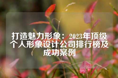 打造魅力形象：2023年顶级个人形象设计公司排行榜及成功案例
