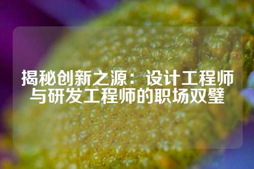 揭秘创新之源：设计工程师与研发工程师的职场双璧