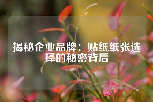 揭秘企业品牌:贴纸纸张选择的秘密背后