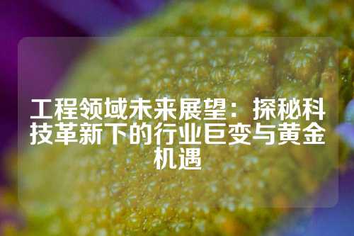 工程领域未来展望:探秘科技革新下的行业巨变与黄金机遇