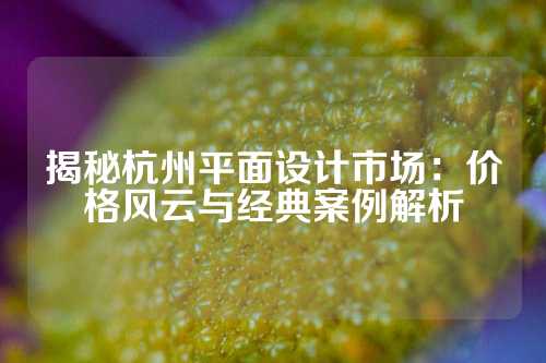 揭秘杭州平面设计市场：价格风云与经典案例解析