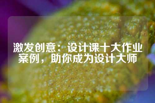 激发创意：设计课十大作业案例，助你成为设计大师