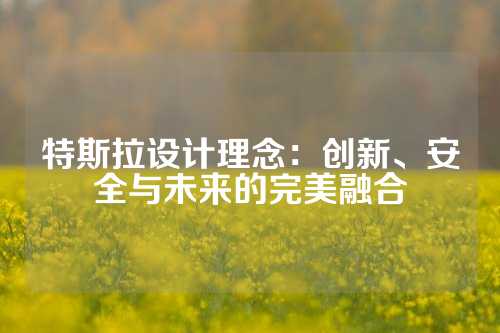 特斯拉设计理念：创新、安全与未来的完美融合