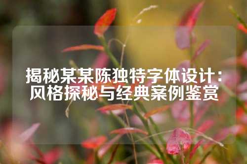 揭秘某某陈独特字体设计：风格探秘与经典案例鉴赏