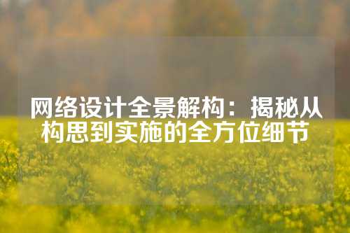 网络设计全景解构:揭秘从构思到实施的全方位细节