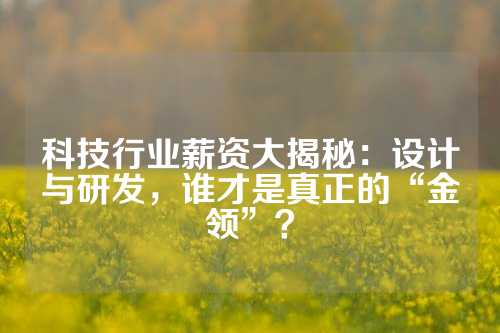 科技行业薪资大揭秘：设计与研发，谁才是真正的“金领”？