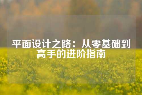 平面设计之路：从零基础到高手的进阶指南