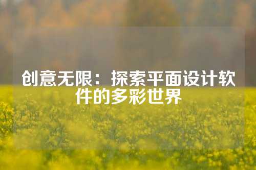 创意无限：探索平面设计软件的多彩世界