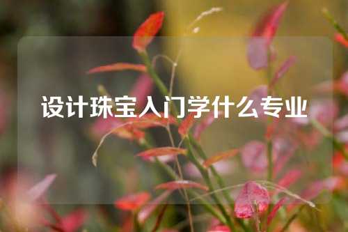 设计珠宝入门学什么专业