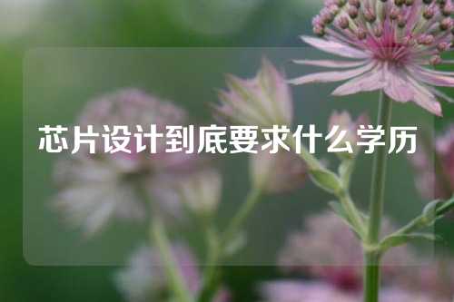 芯片设计到底要求什么学历