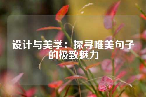 设计与美学:探寻唯美句子的极致魅力