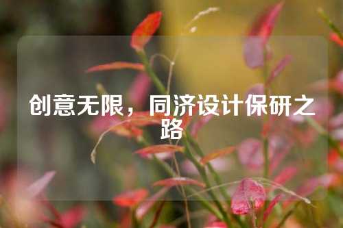 创意无限，同济设计保研之路